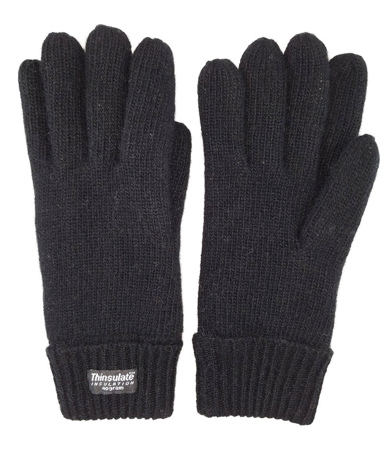 BRUCERIVER Ladie's Wool Knit Gloves with Thinsulate Lining Size M (Black) - Image 2